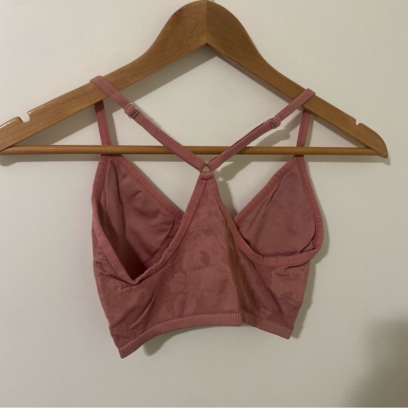 Aerie Dusty Rose Seamless Jacquard Padded Longline Bralette Size Small - Picture 3 of 3